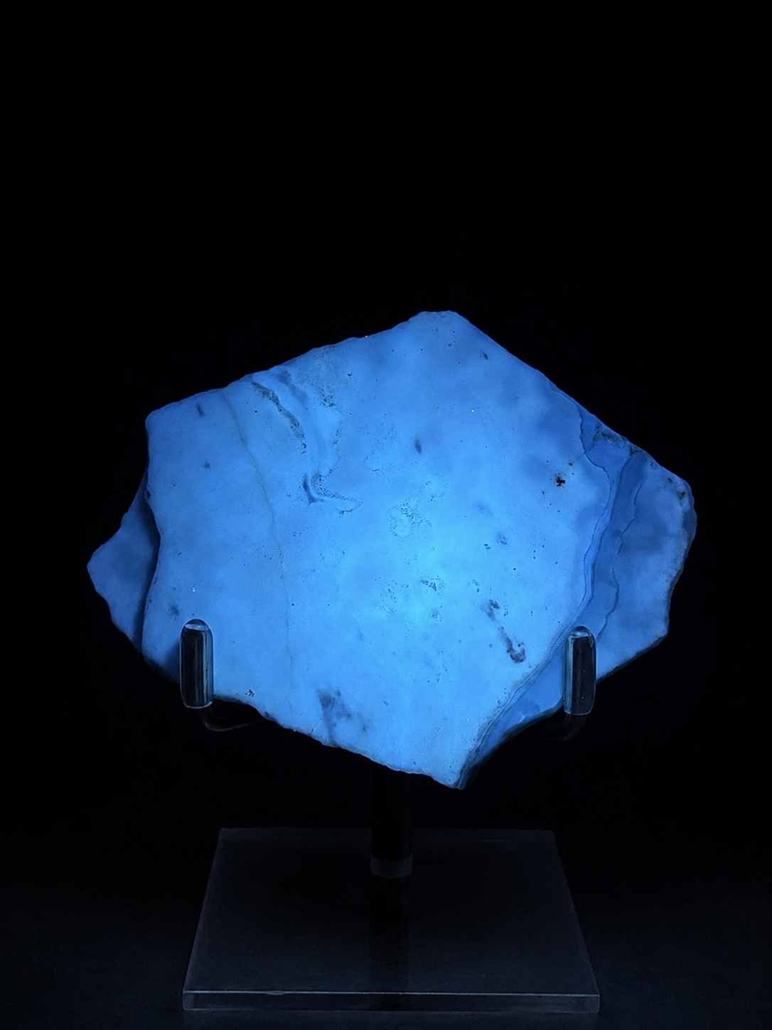 Blue Aragonite with UV Afterglow – Sichuan, China