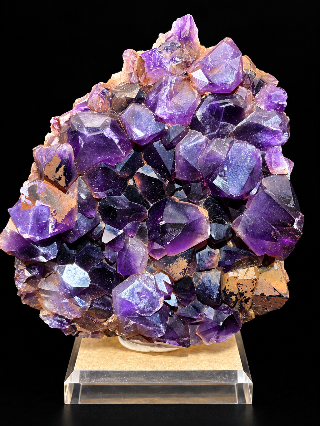 Alien Amethyst Cluster — Rajasthan, India | Cabinet Specimen on Acrylic Base