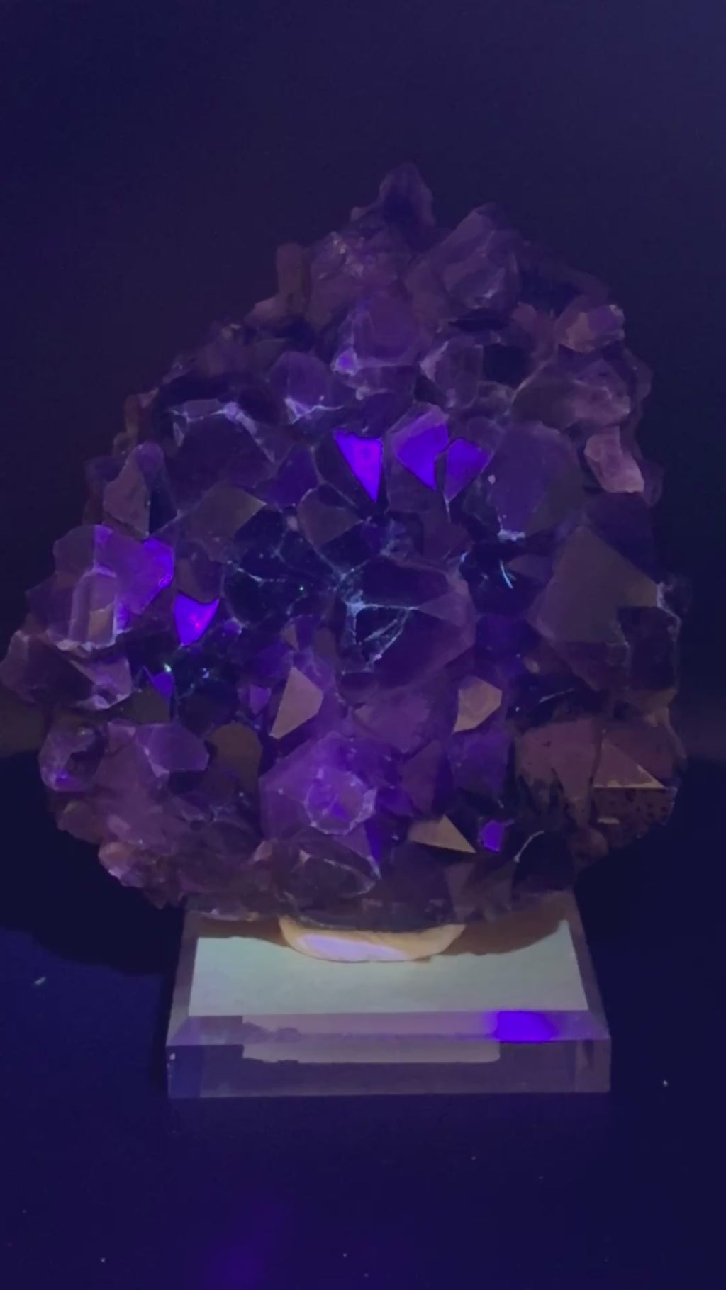 Alien Amethyst Cluster — Rajasthan, India | Cabinet Specimen on Acrylic Base