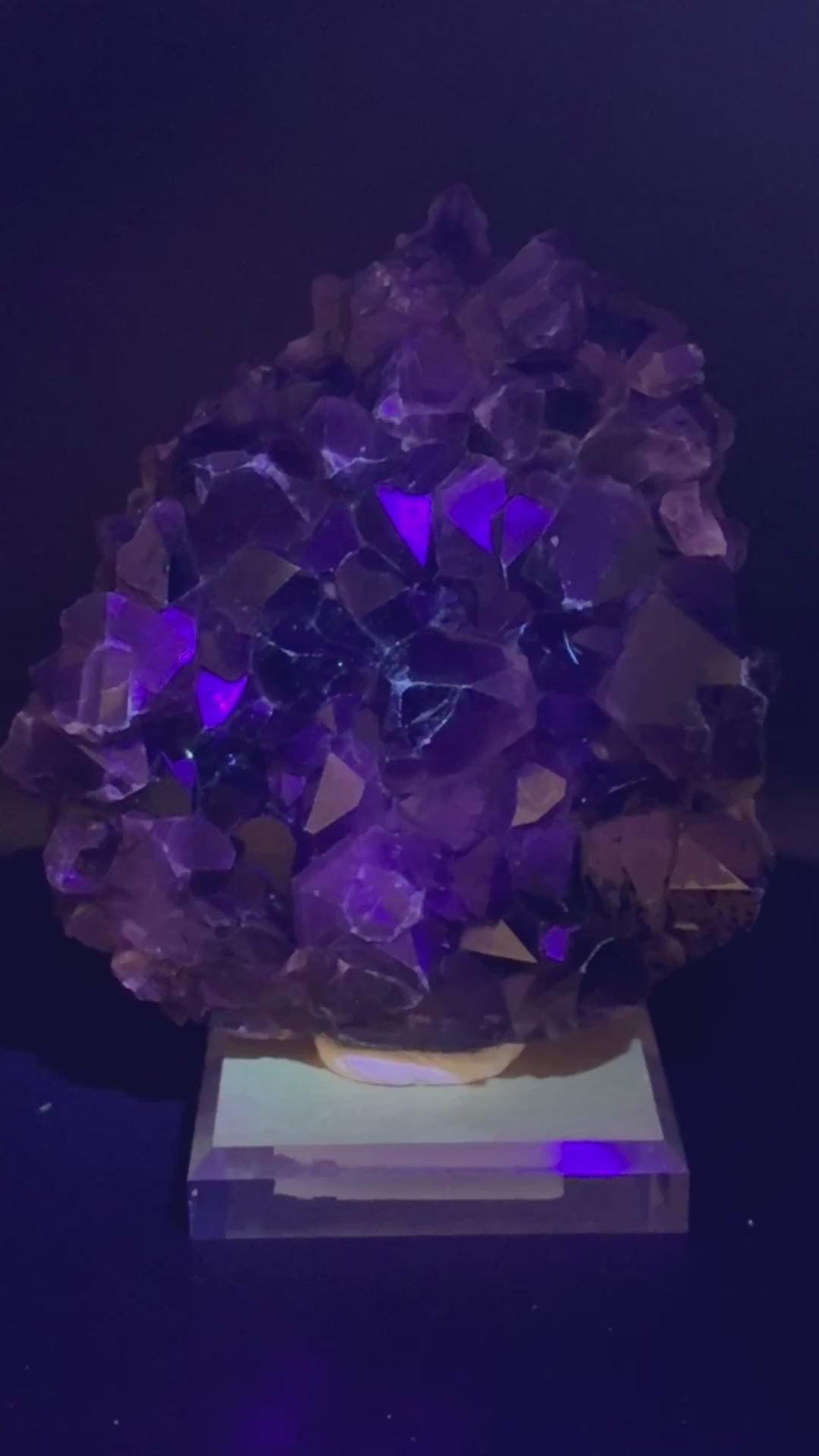 Alien Amethyst Cluster — Rajasthan, India | Cabinet Specimen on Acrylic Base